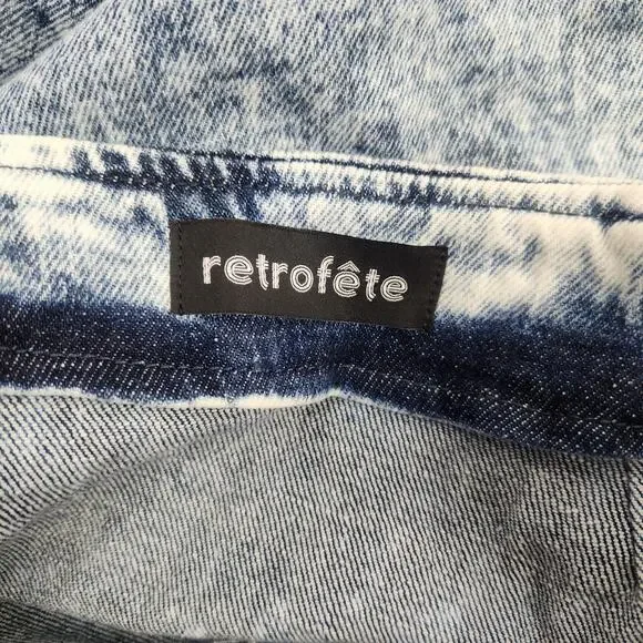 Retrofete Willa Skirt in Light Blue Acid Size Medium Button - Picture 6 of 10